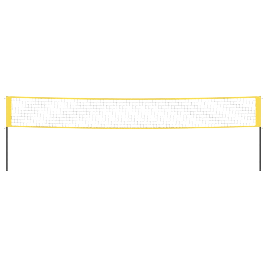 Rede de badminton 600x155 cm tecido PE amarelo e preto