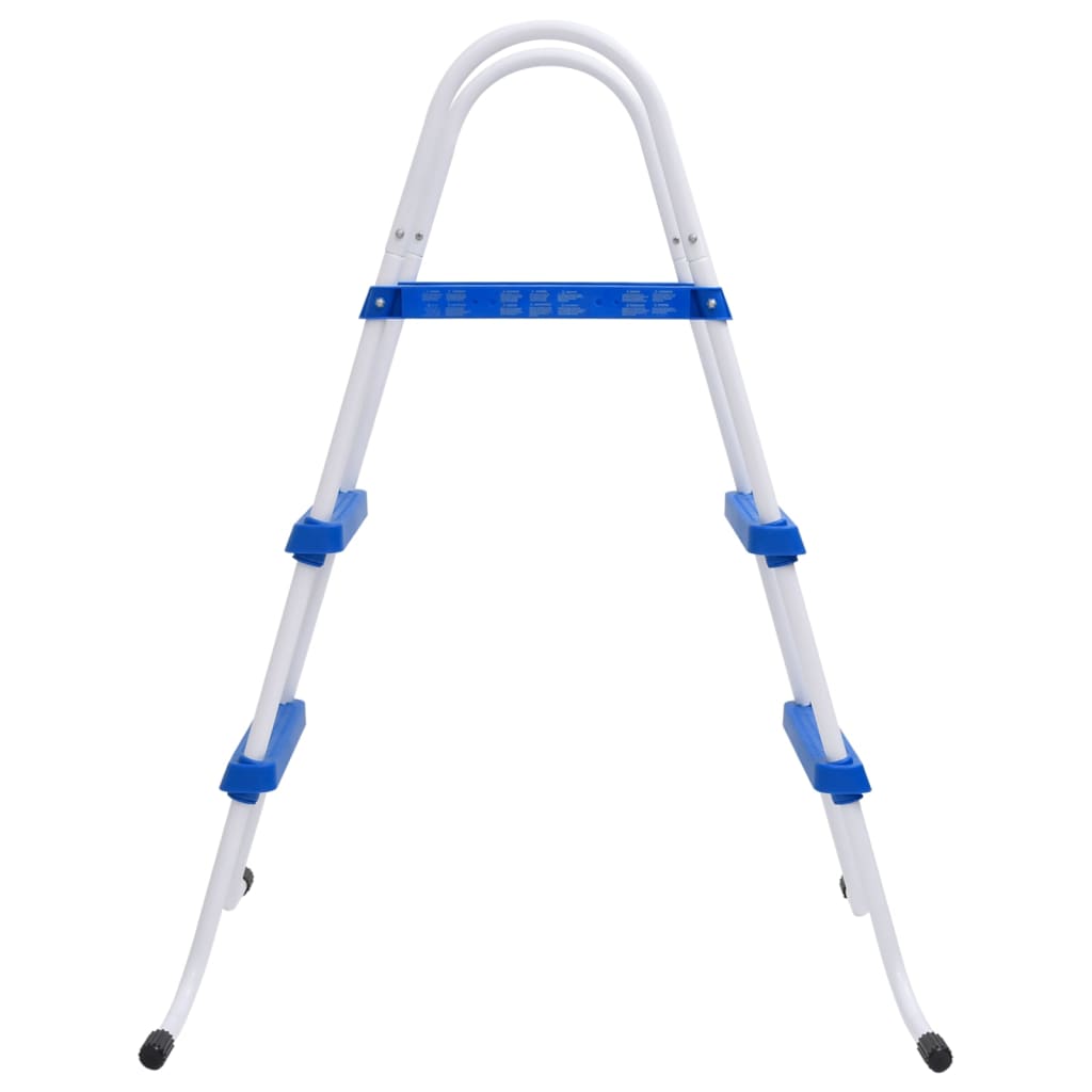 Escada para piscina 84 cm aço azul e branco