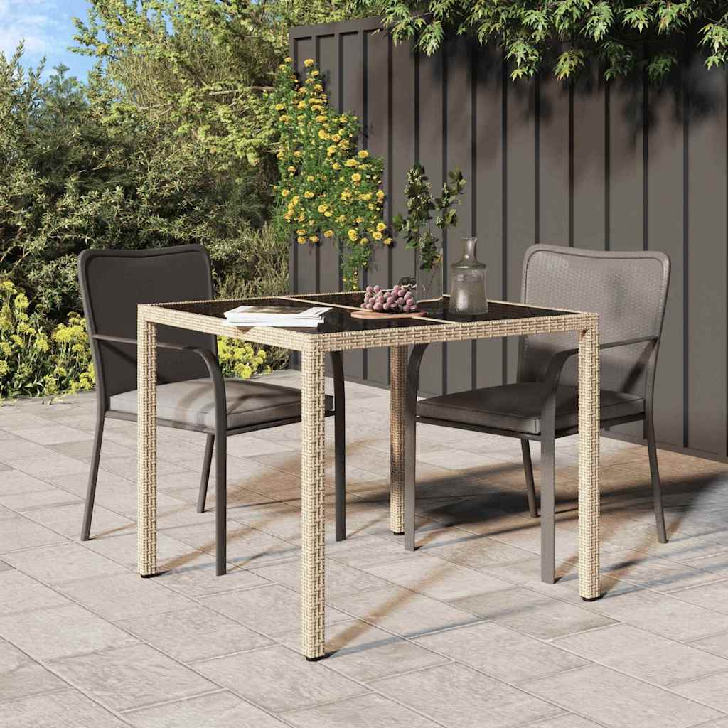 Mesa de Jantar para Jardim Bege 90 x 90 x 75 cm