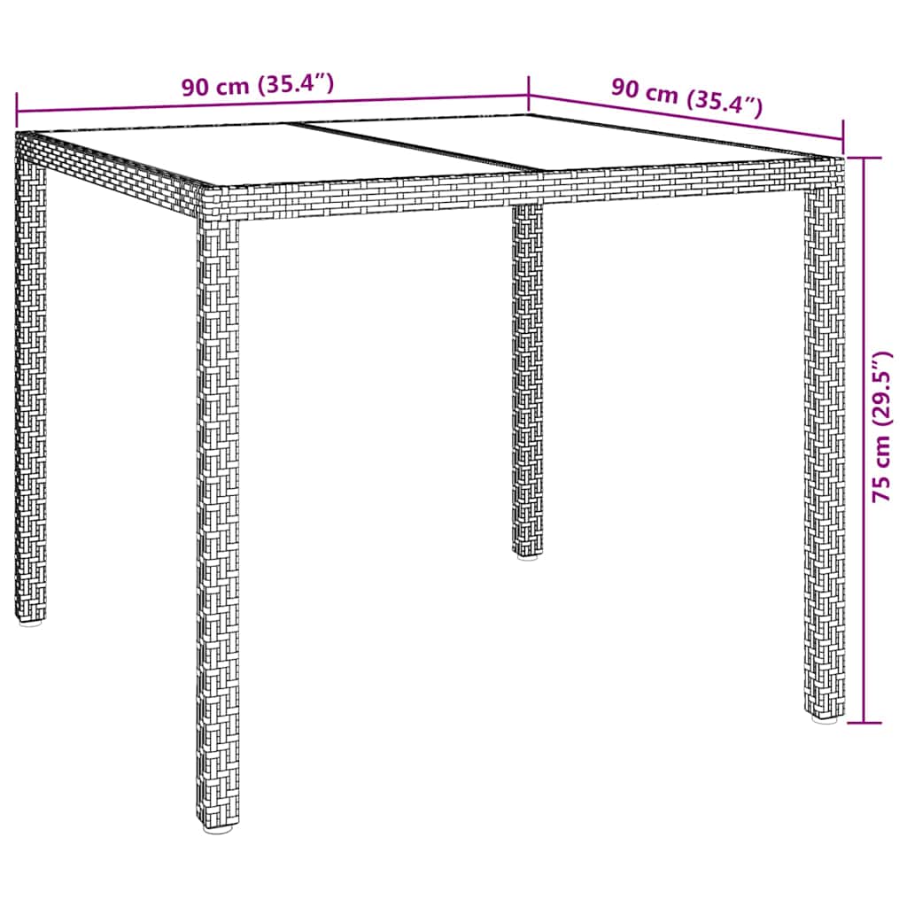 Mesa de Jantar para Jardim Bege 90 x 90 x 75 cm