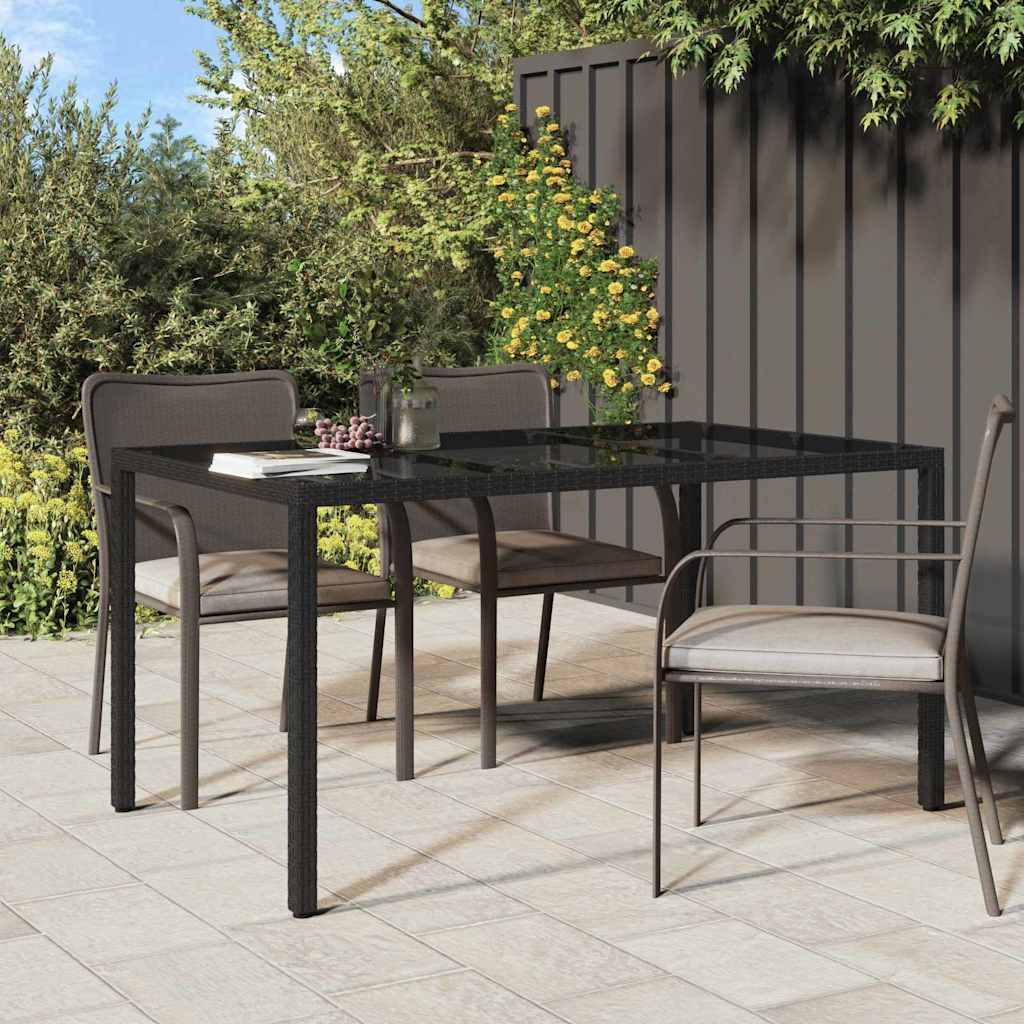 Mesa de Jantar para Jardim Preto 150 x 90 x 75 cm