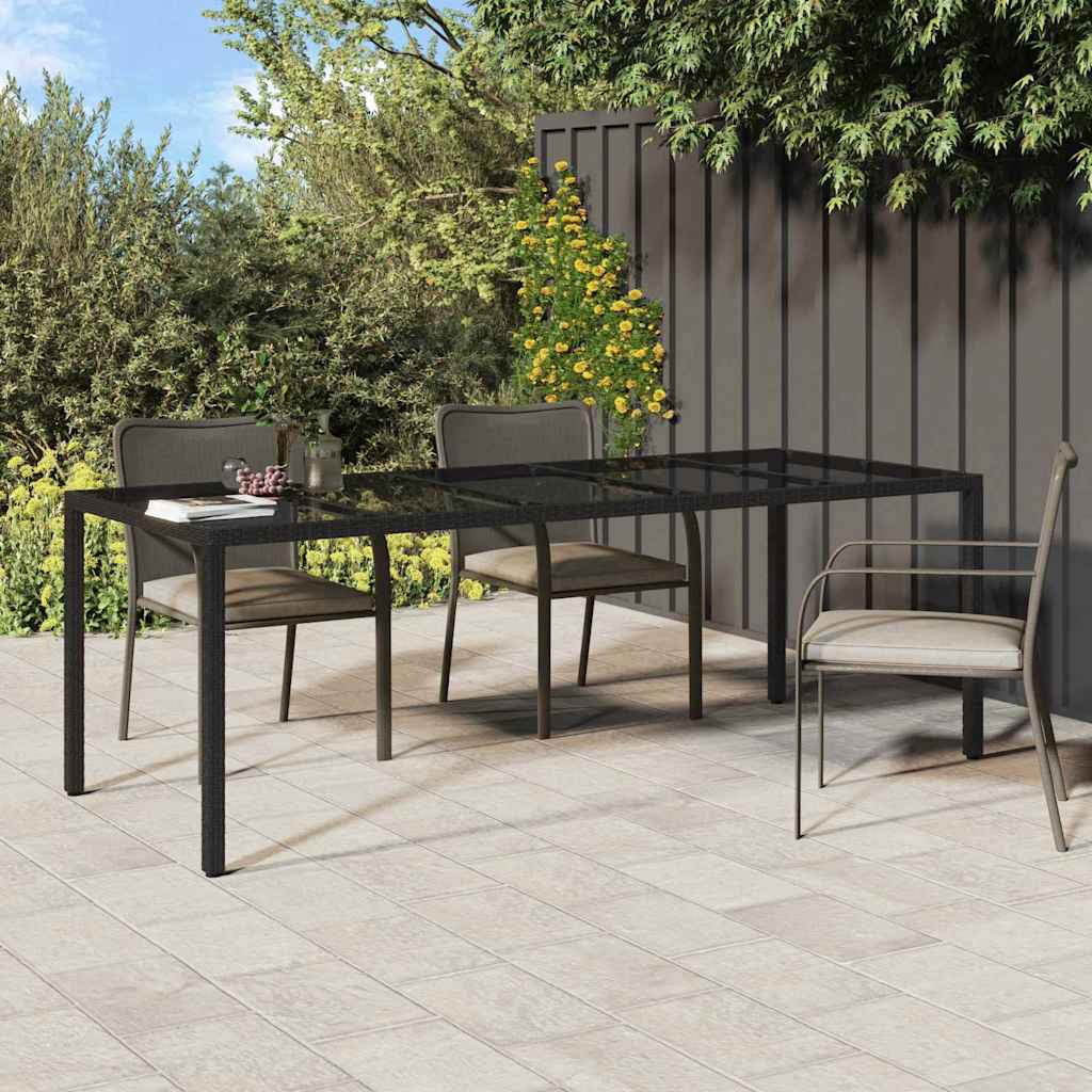Mesa de Jantar para Jardim Preto puro 250 x 100 x 75 cm
