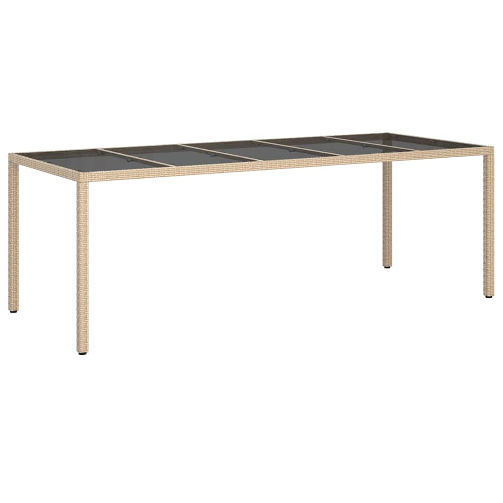 Mesa de Jantar para Jardim Bege 250 x 100 x 75 cm