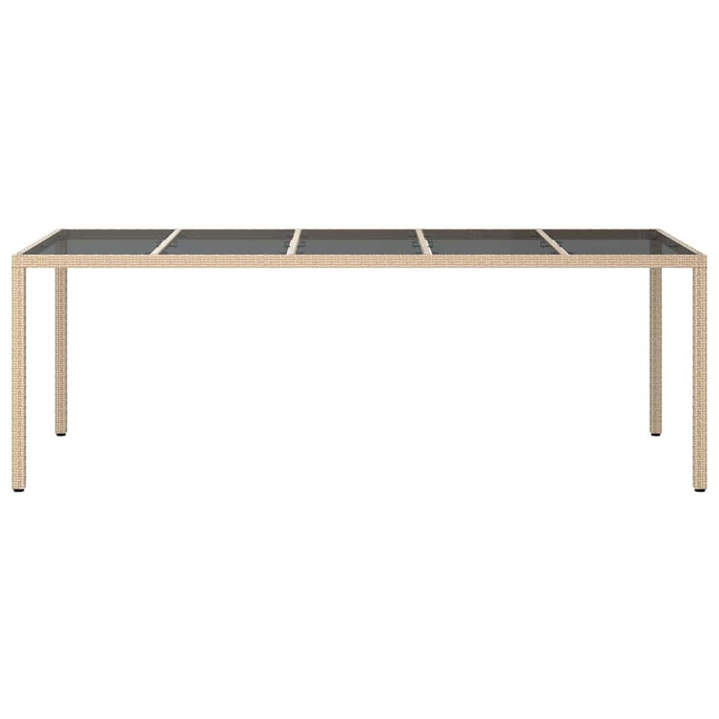 Mesa de Jantar para Jardim Bege 250 x 100 x 75 cm
