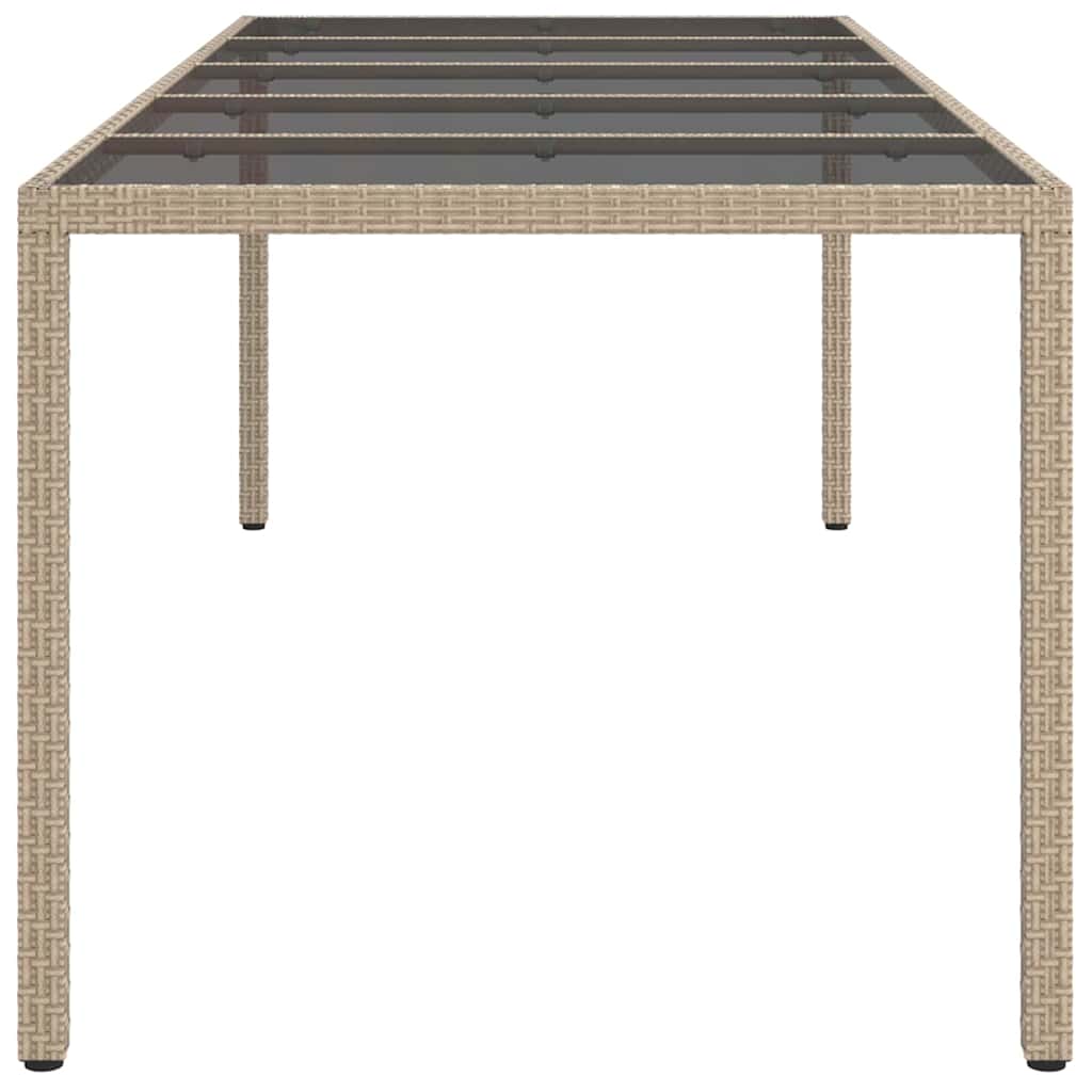 Mesa de Jantar para Jardim Bege 250 x 100 x 75 cm