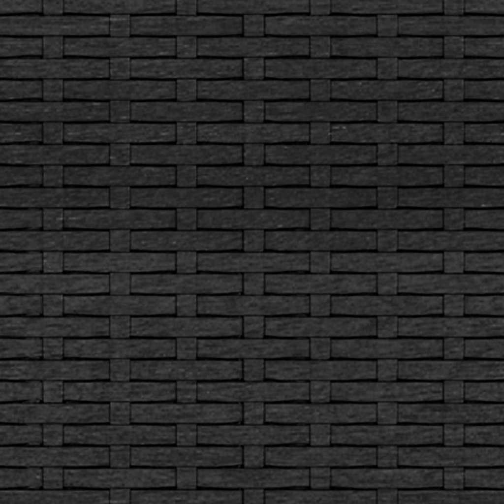 Sofá de jardim 3 lugares com almofadões vime PE preto