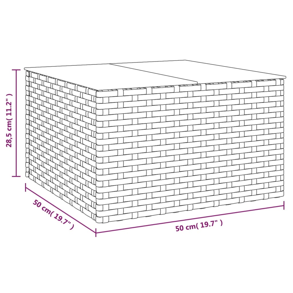 2 pcs conjunto lounge de jardim c/ almofadões vime PE castanho