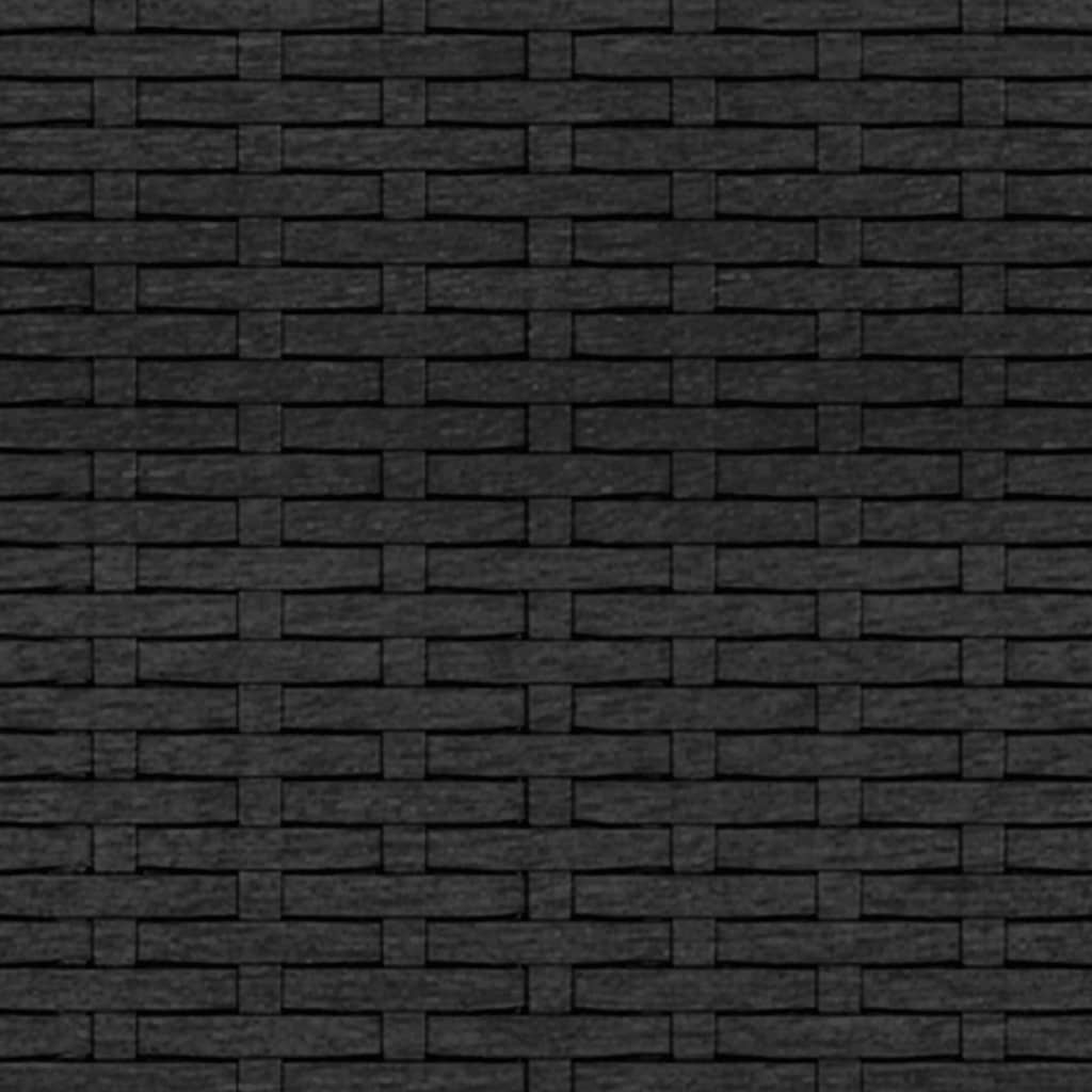 2 pcs conjunto lounge de jardim c/ almofadões vime PE preto