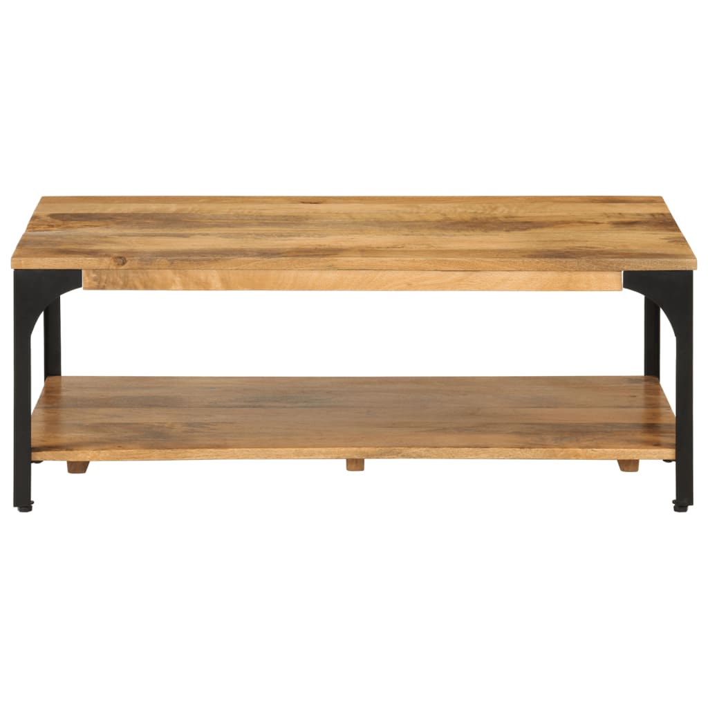 Mesa de centro 2 prateleiras 100x55x38cm mangueira maciça e aço