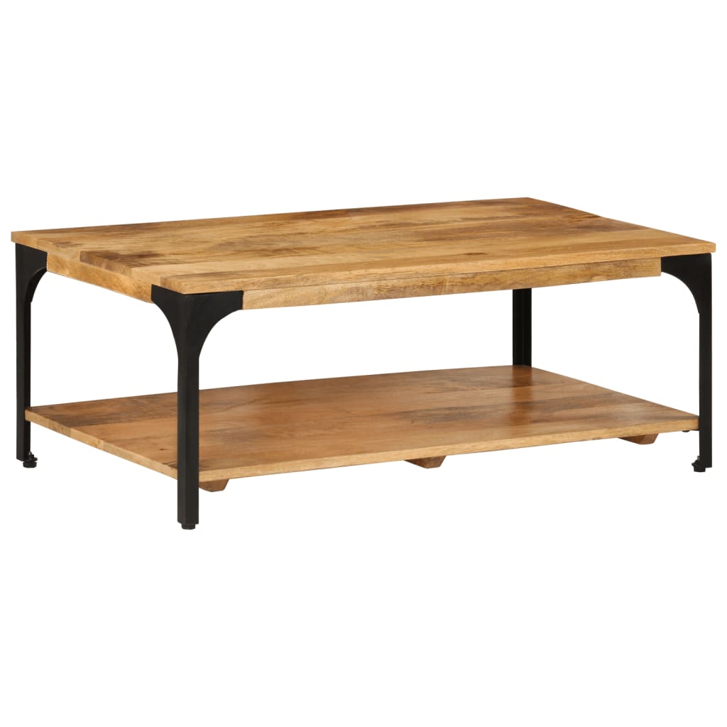 Mesa de centro 2 prateleiras 100x55x38cm mangueira maciça e aço