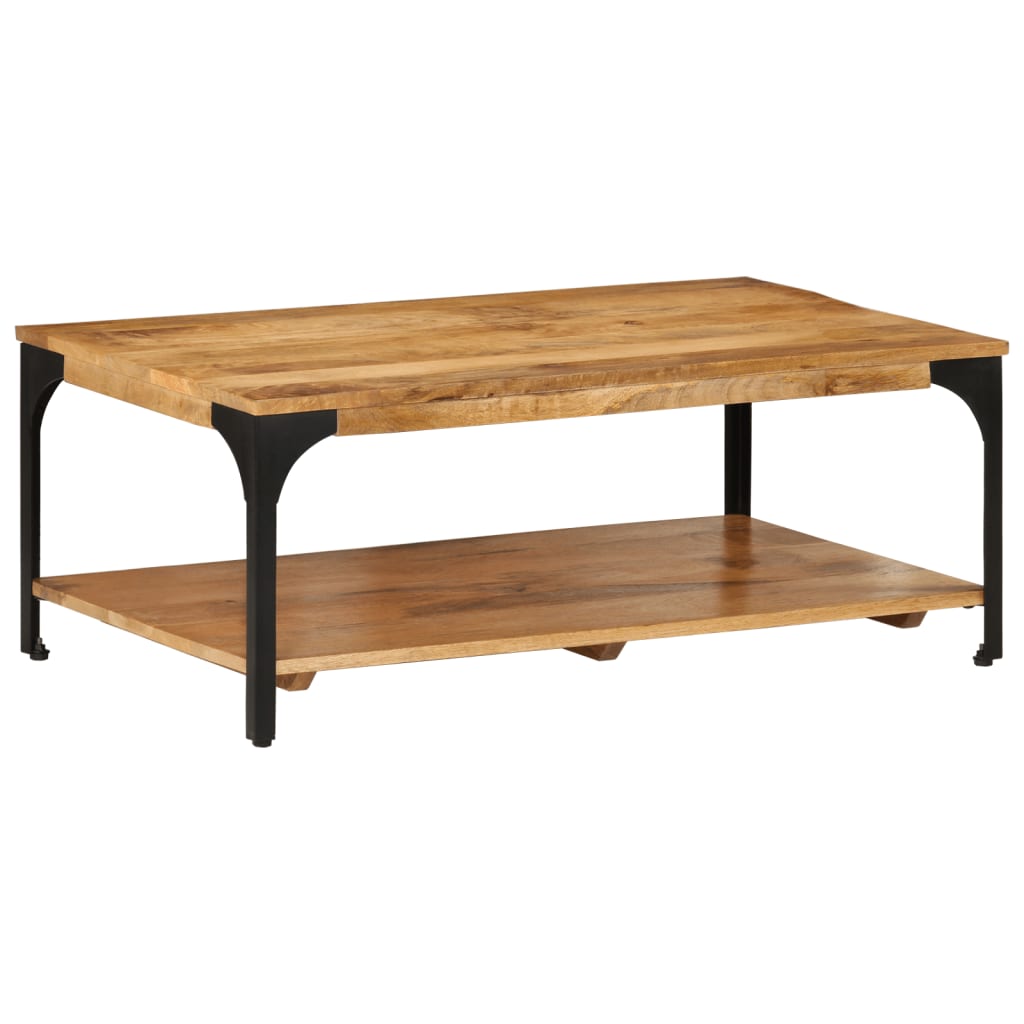 Mesa de centro 2 prateleiras 100x55x38cm mangueira maciça e aço