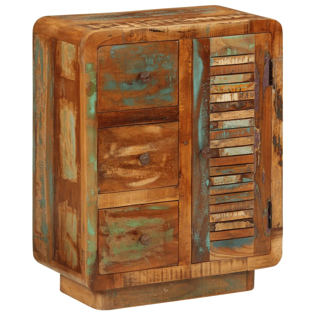 Aparador com 3 gavetas 55x30x70 cm madeira recuperada maciça