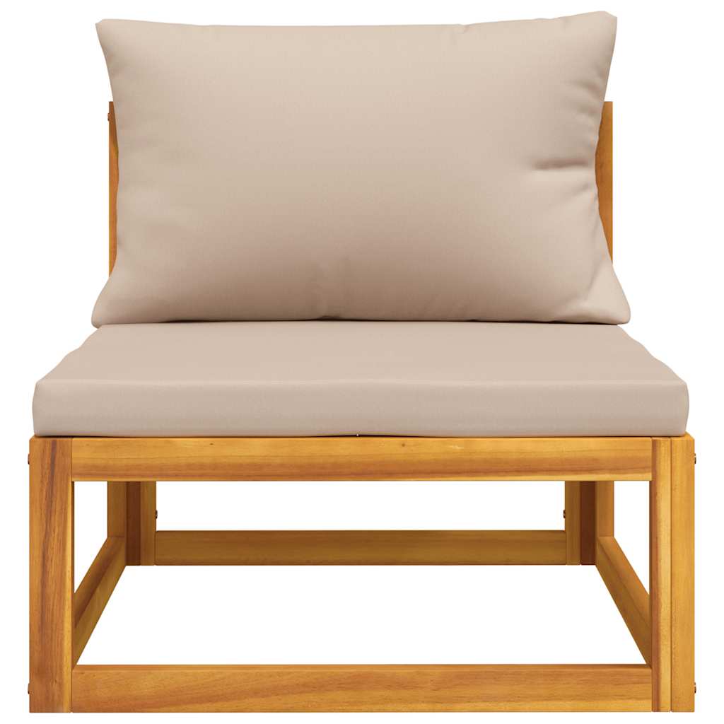 2 pcs conjunto de sofás de jardim c/ almofadões acácia maciça