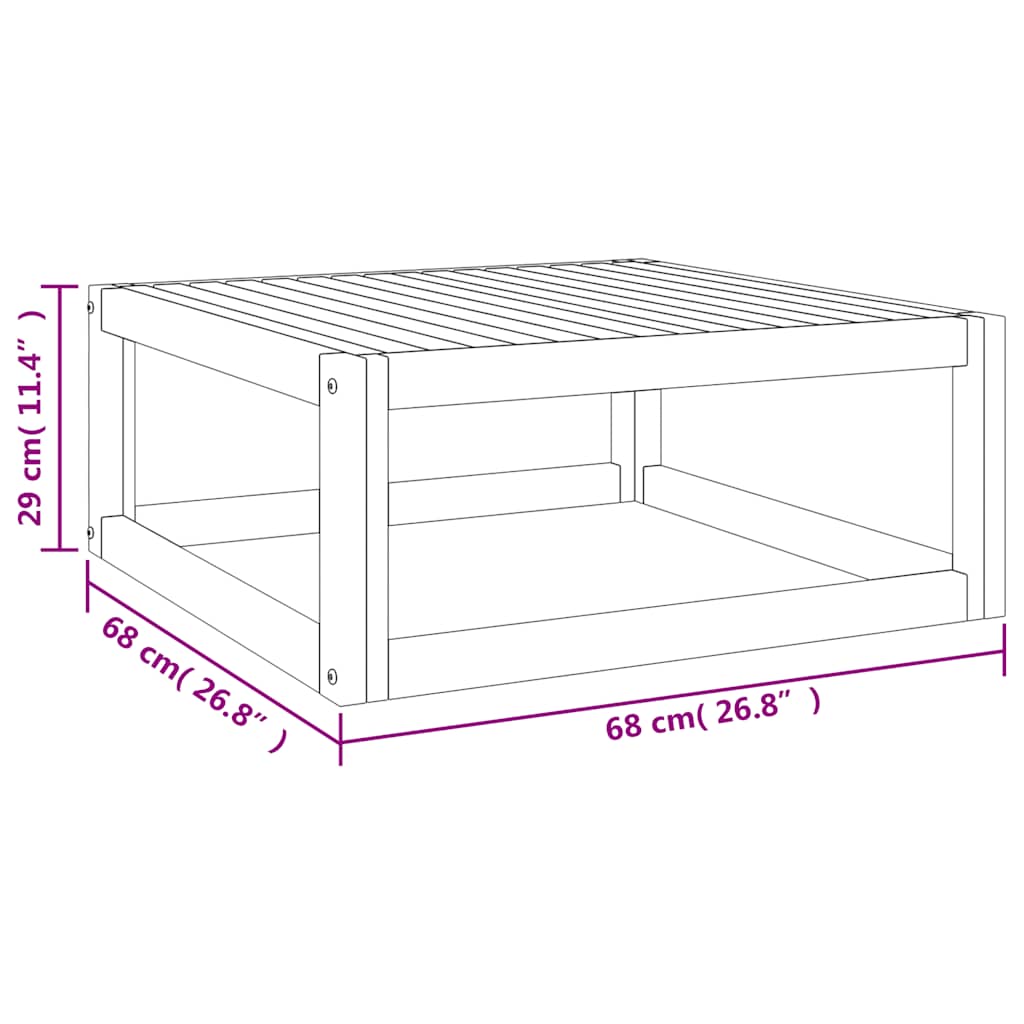 Mesa de centro 68x68x29 cm madeira de acácia maciça