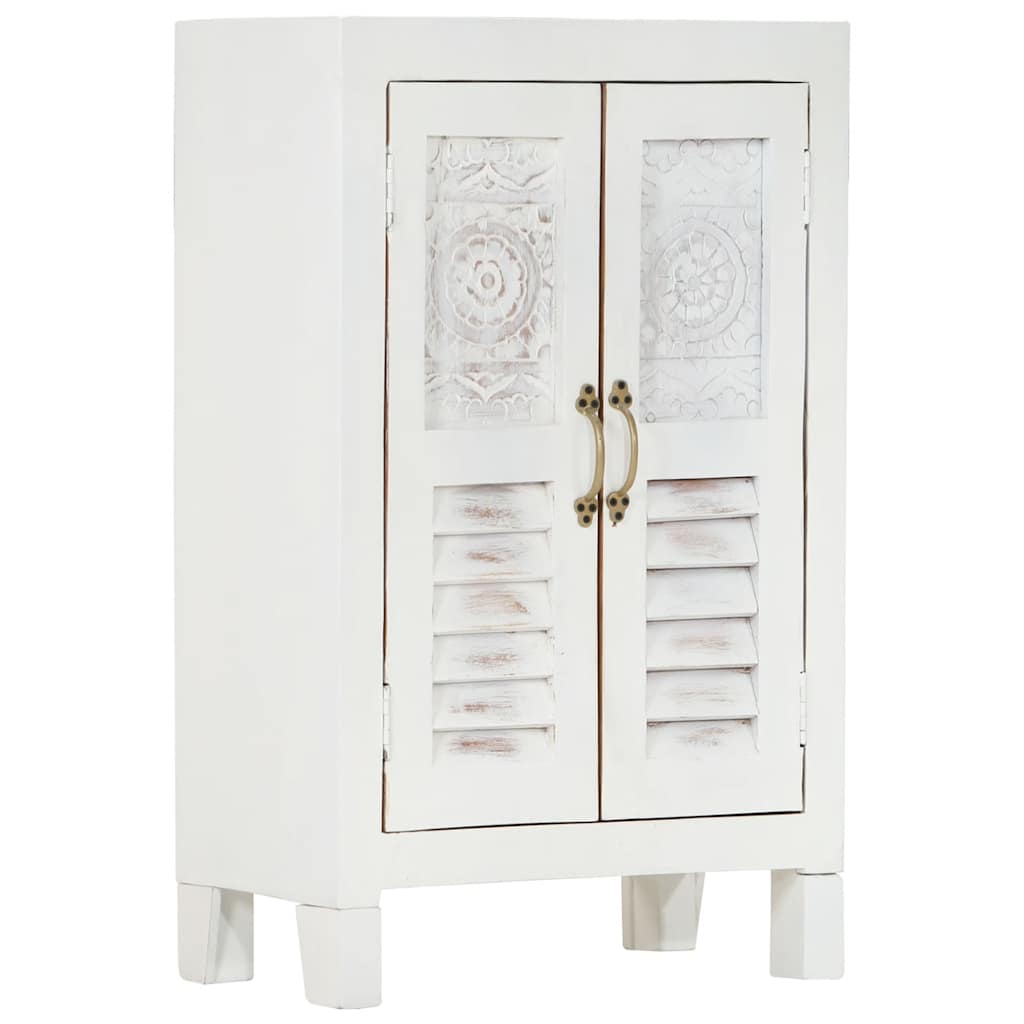 Aparador 55x30x90 cm madeira de acácia maciça branco