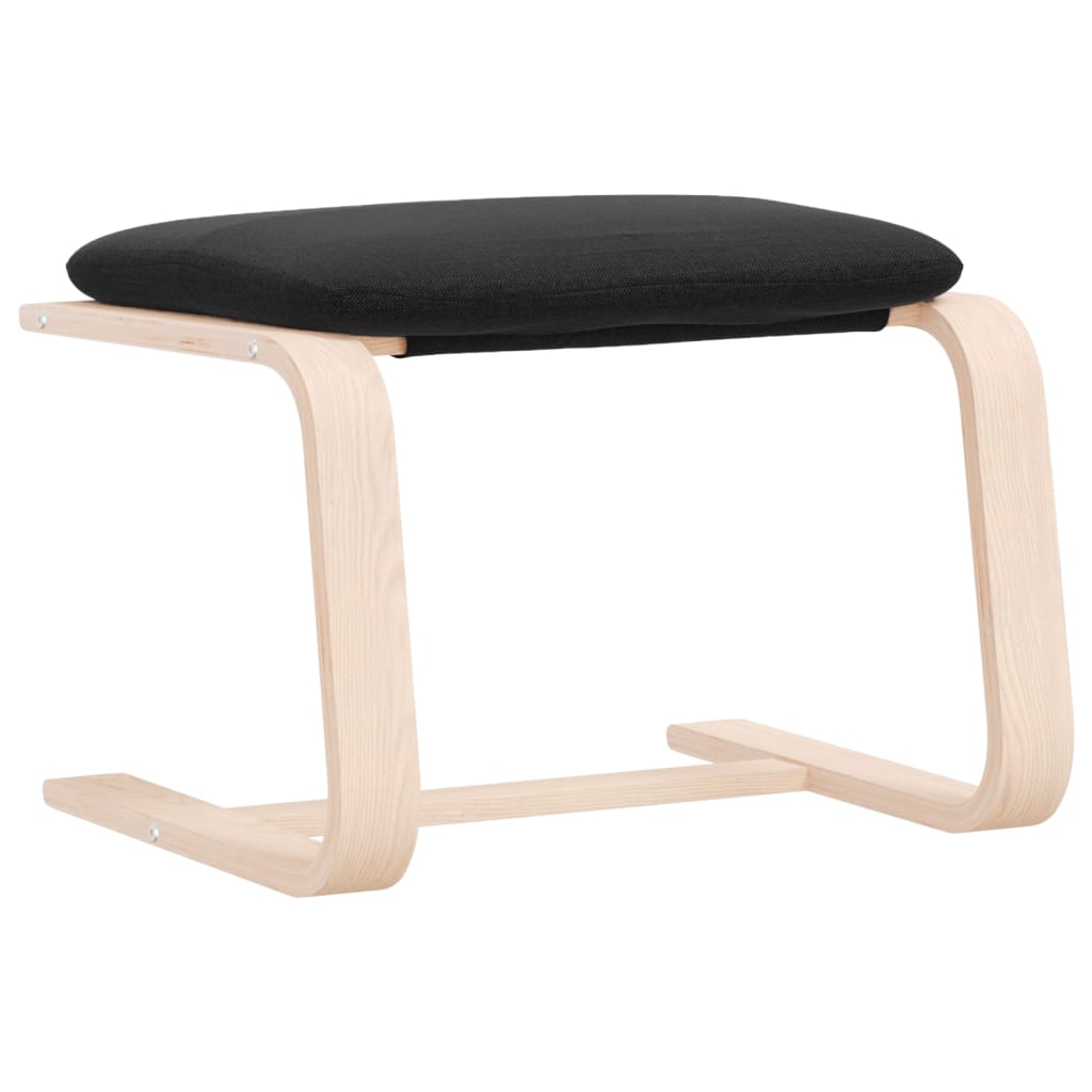 Apoio de pés 51x41x40 cm tecido preto