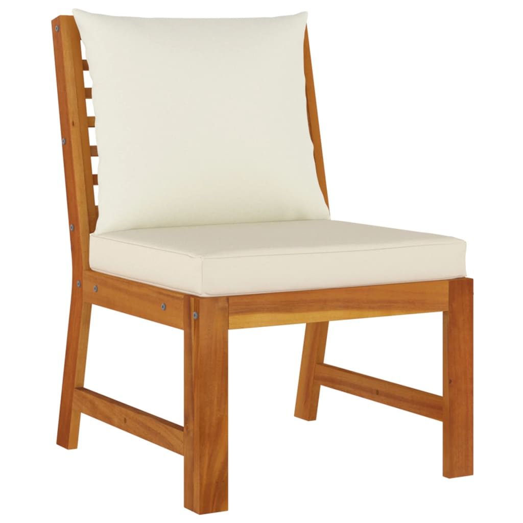 11 pcs conjunto de jantar p/ jardim c/ almofadões acácia maciça