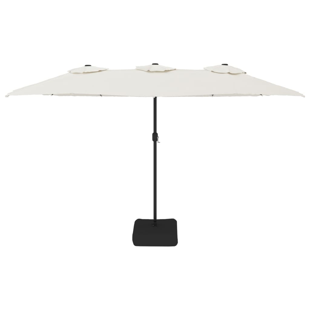 Guarda-sol com cabeça dupla 449x265 cm branco areia