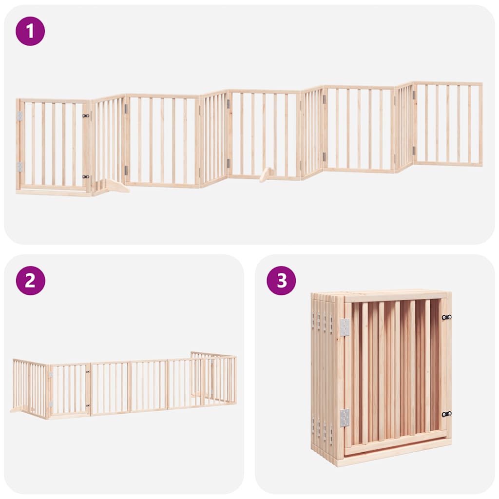 Portão para cães com porta dobrável 9 painéis 450 cm álamo