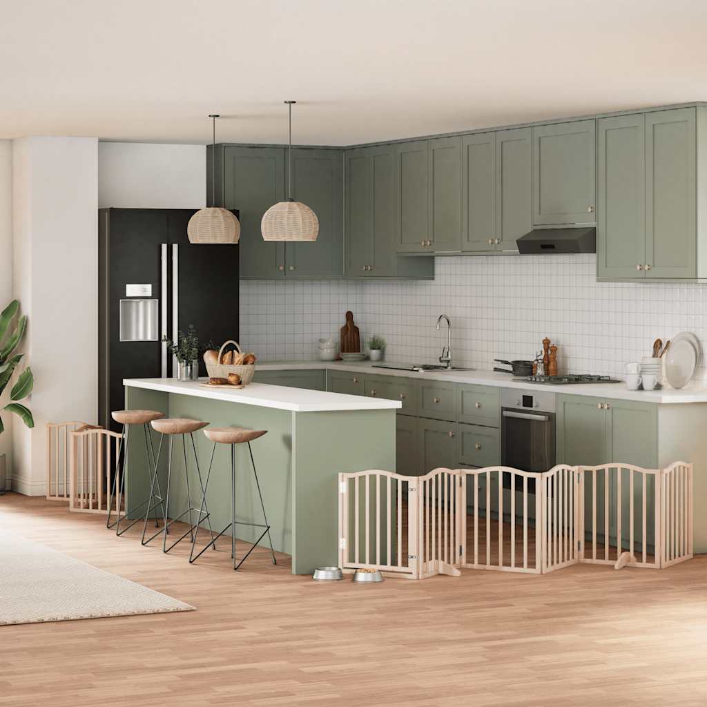 Portão para cães com porta dobrável 9 painéis 450 cm álamo