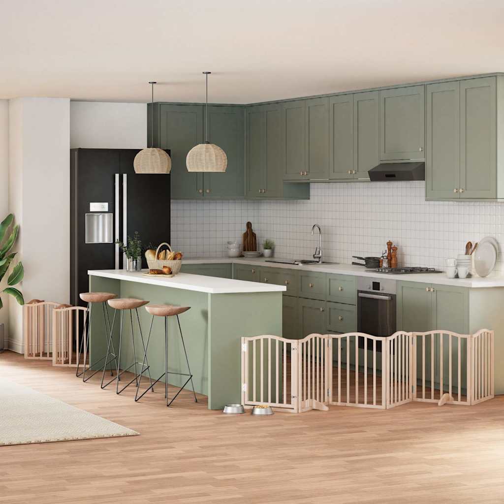 Portão para cães com porta dobrável 12 painéis 600 cm álamo