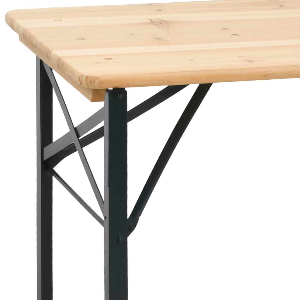 3 pcs conjunto mesas de cerveja dobráveis madeira abeto maciça