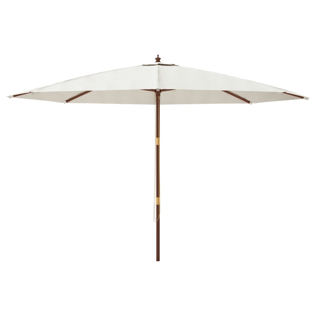 Guarda-sol de jardim com poste de madeira 400x273 cm cor areia
