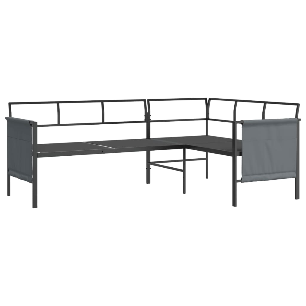 2 pcs conjunto lounge de jardim aço antracite