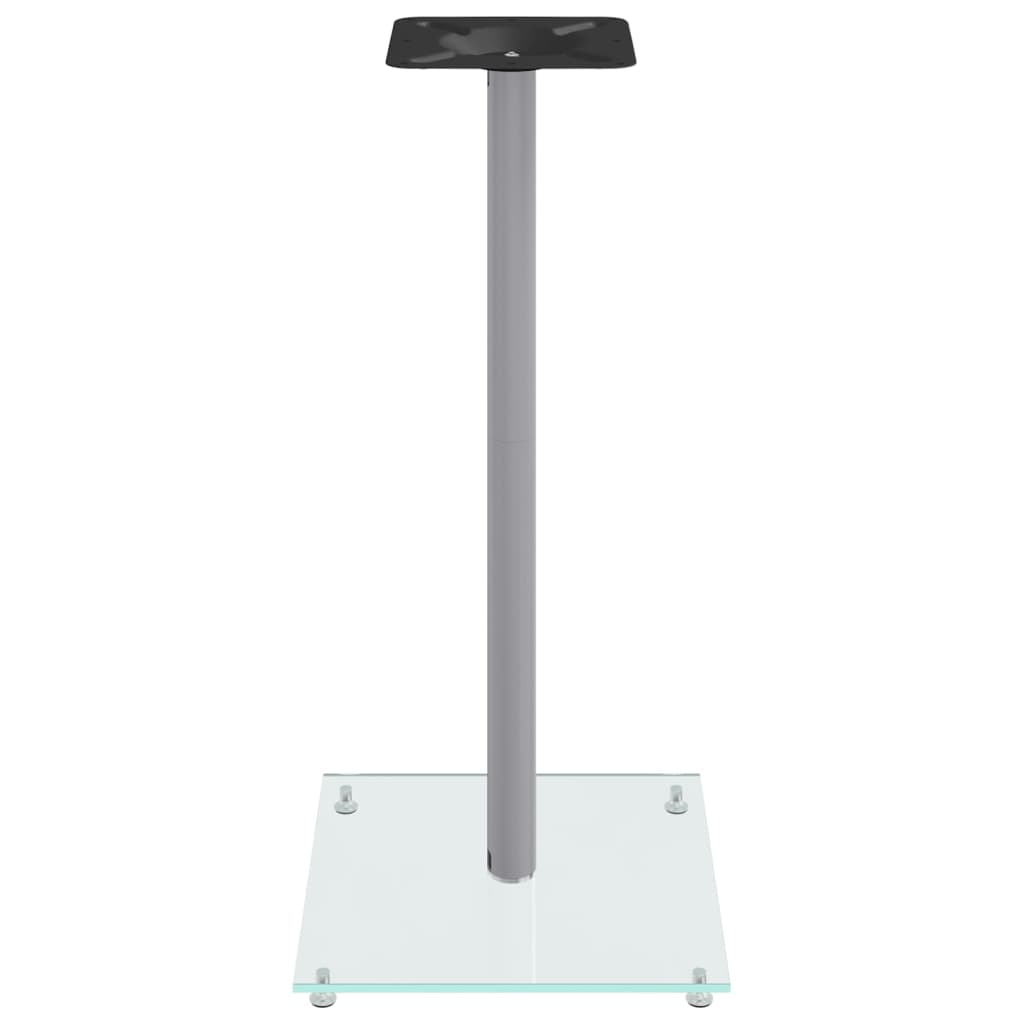 Suportes colunas 2pcs vidro temperado design 4 pilares prateado