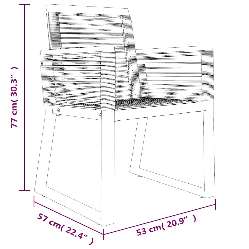 7 pcs conjunto de jantar para jardim vime de PVC preto
