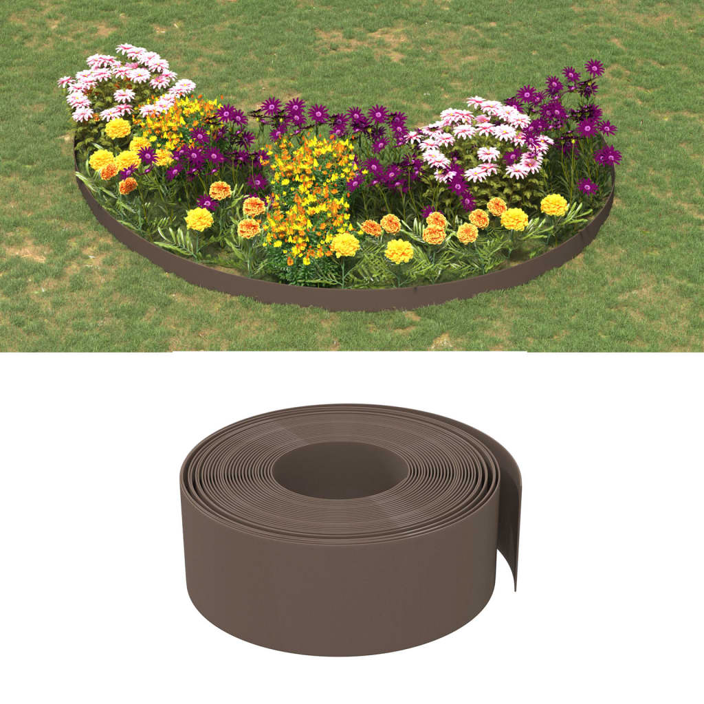Borda de jardim 10 m 20 cm polietileno cinzento