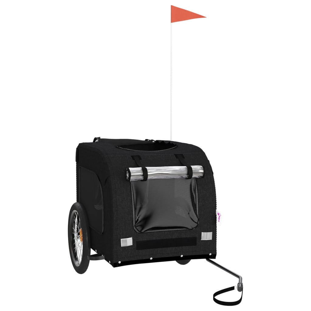 Reboque bicicleta p/ animais tecido oxford/ferro preto