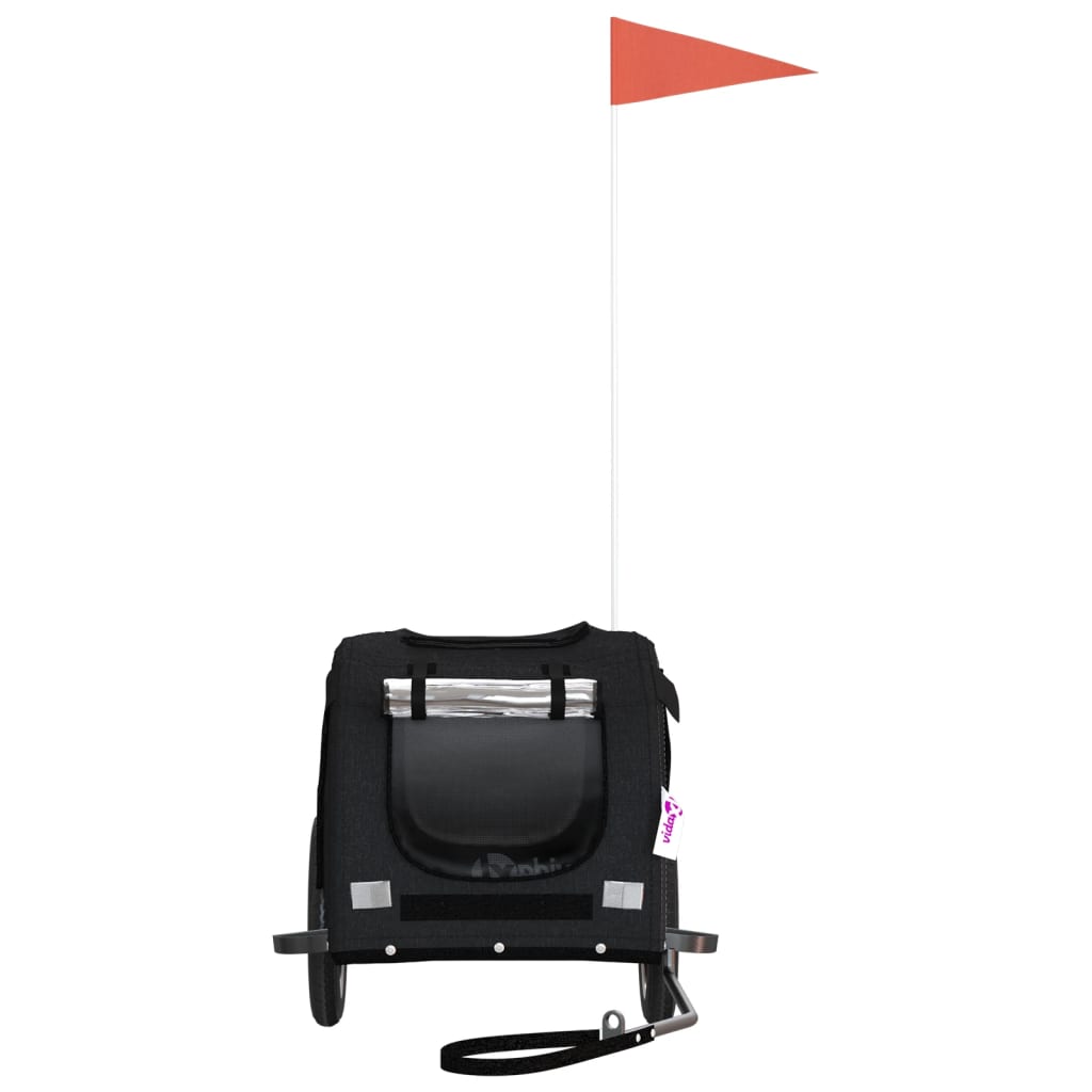 Reboque bicicleta p/ animais tecido oxford/ferro preto