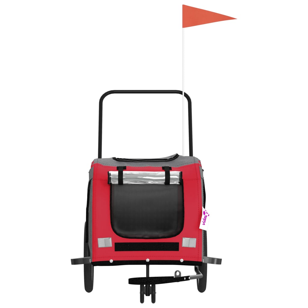 Reboque bicicleta animais tecido oxford/ferro vermelho/cinzento