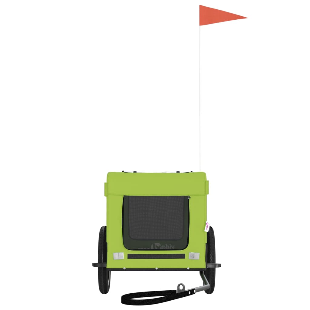 Reboque de bicicleta p/ animais tecido oxford/ferro verde/preto