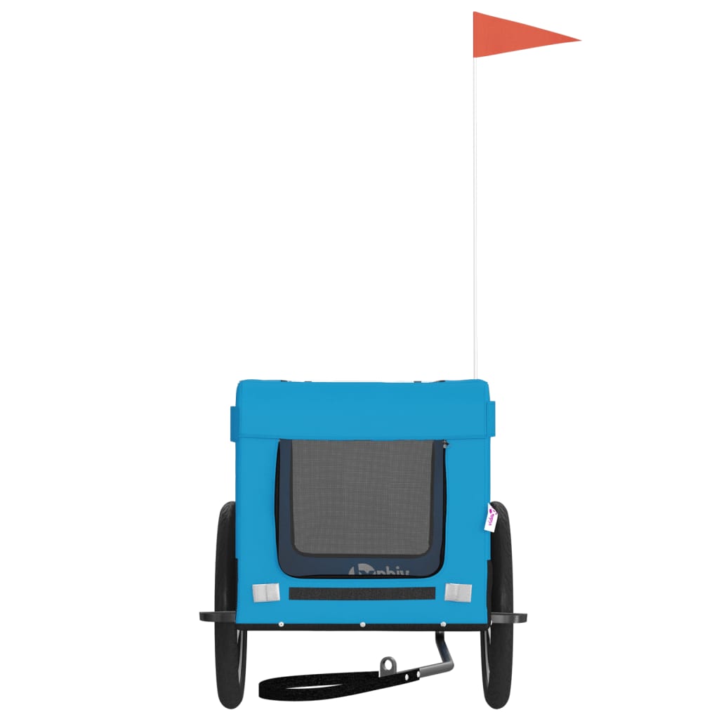 Reboque de bicicleta p/ animais tecido oxford/ferro azul/preto