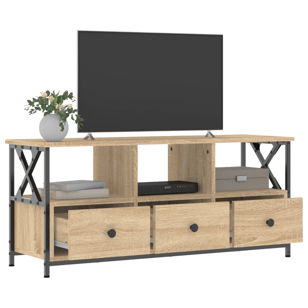 Móvel de TV 102x33x45cm derivados madeira/ferro carvalho sonoma