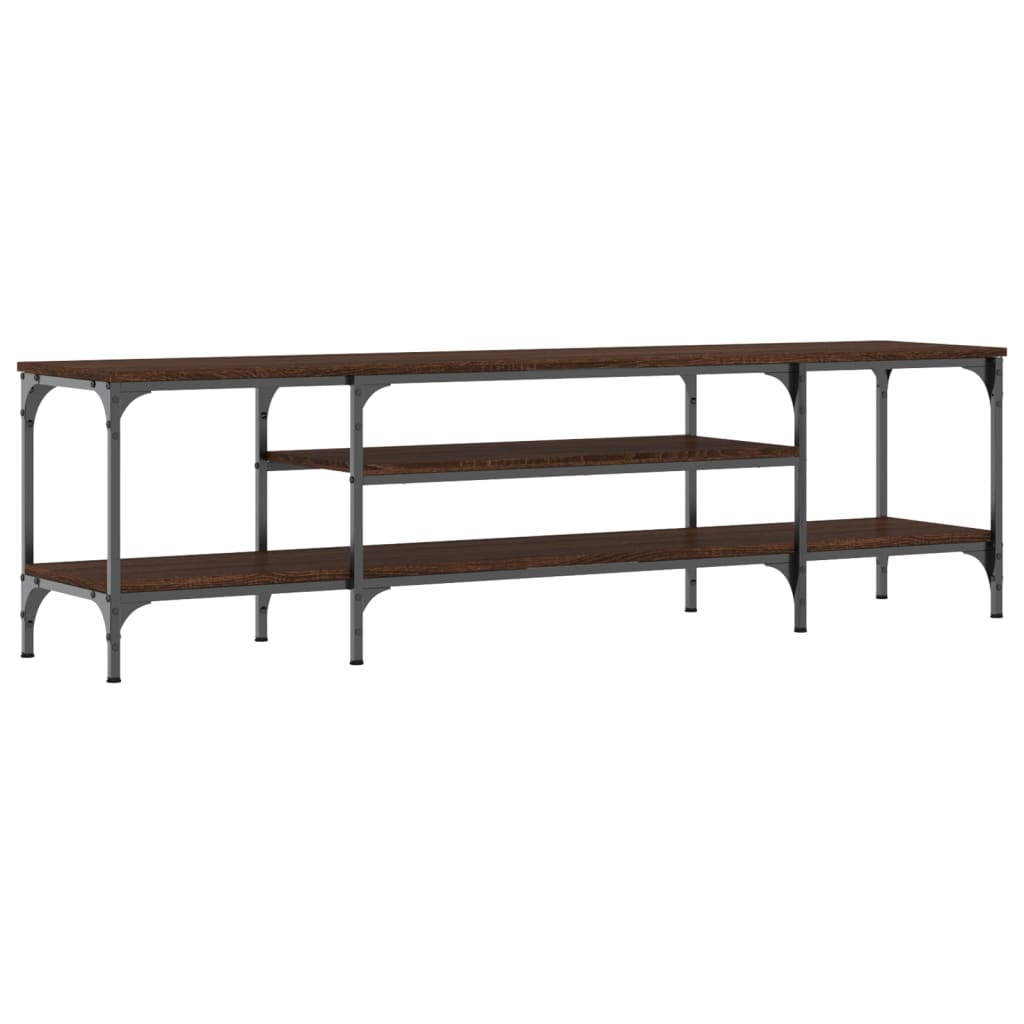 Móvel de TV derivados de madeira/ferro carvalho castanho