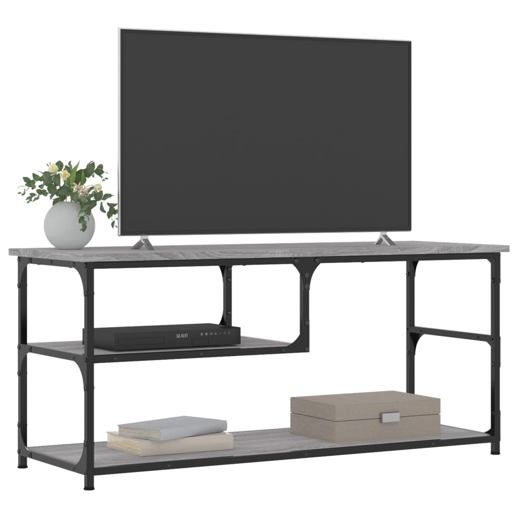 Móvel de TV 103x38x46,5 cm derivados madeira/aço cinza sonoma