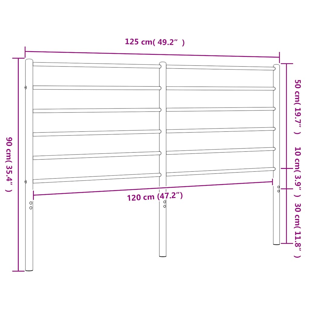 Cabeceira de cama 120 cm metal preto