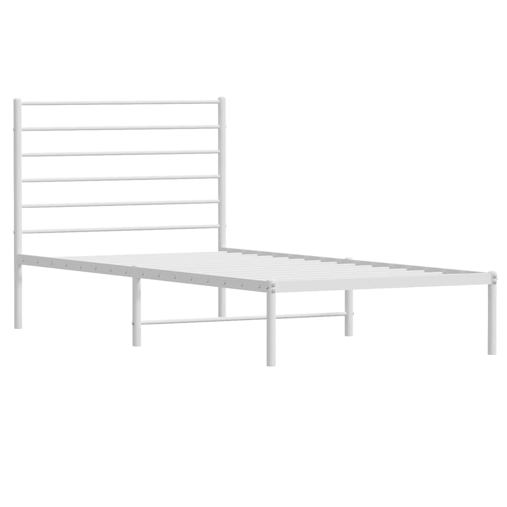 Estrutura de cama sem colchão com cabeceira 75x190 cm branco
