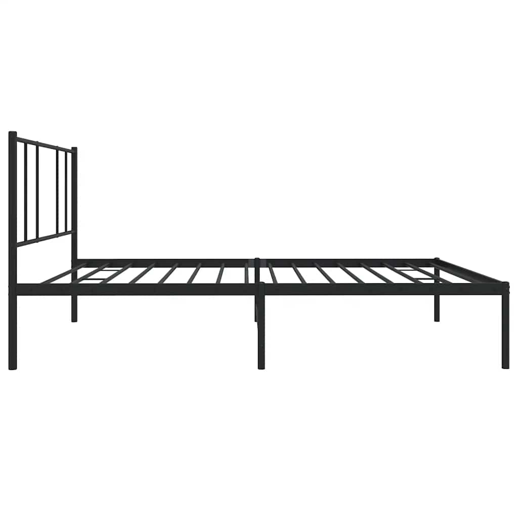 Estrutura de cama metal s/ colchão c/ cabeceira 75x190 cm preto