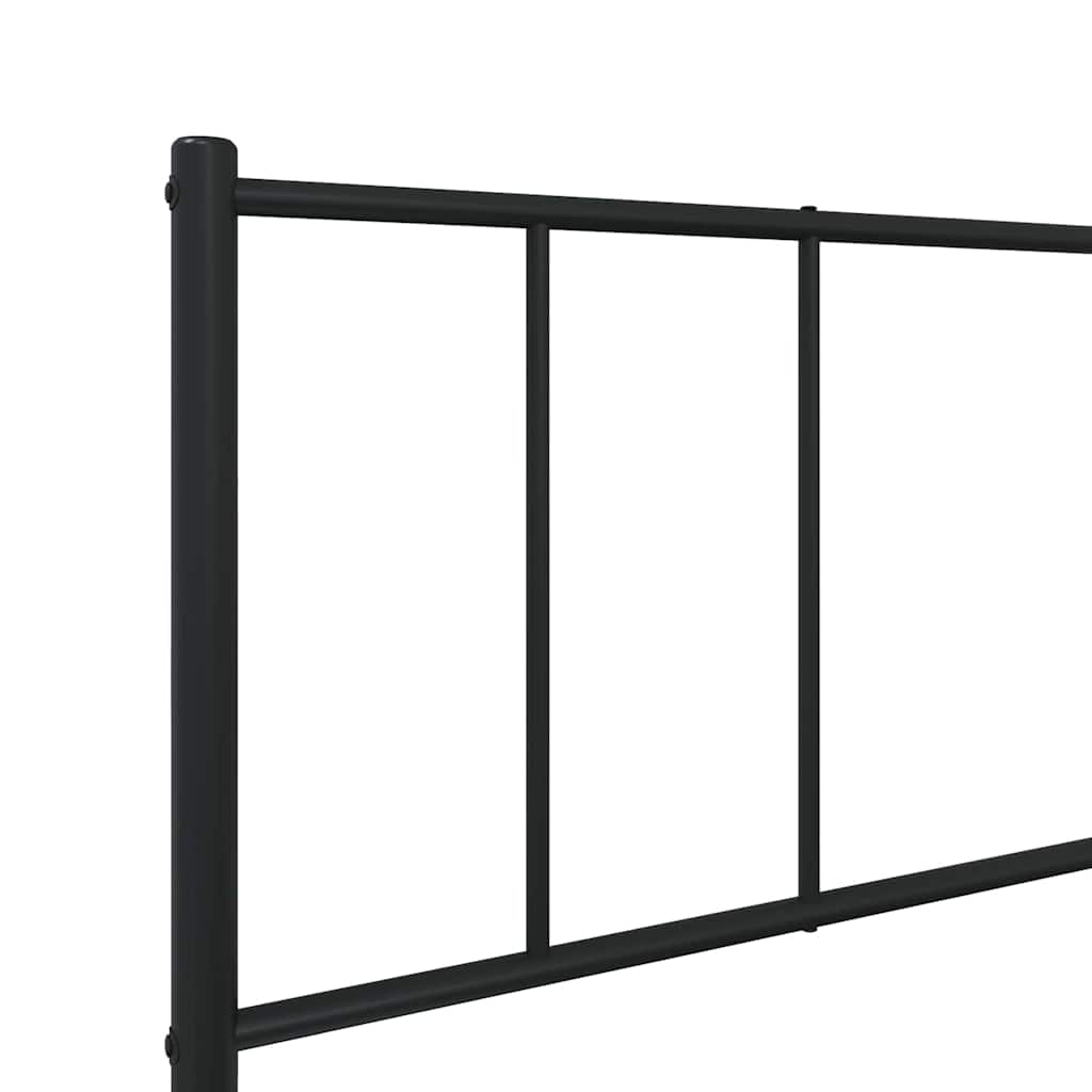 Estrutura de cama metal s/ colchão c/ cabeceira 75x190 cm preto