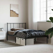 Estrutura de cama metal s/ colchão c/ cabeceira 75x190 cm preto
