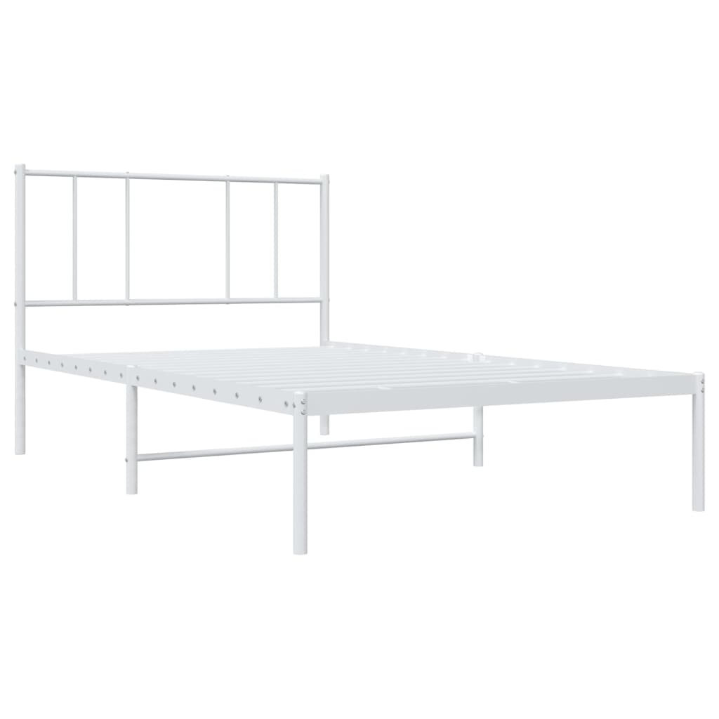 Estrutura de cama sem colchão com cabeceira 75x190 cm branco