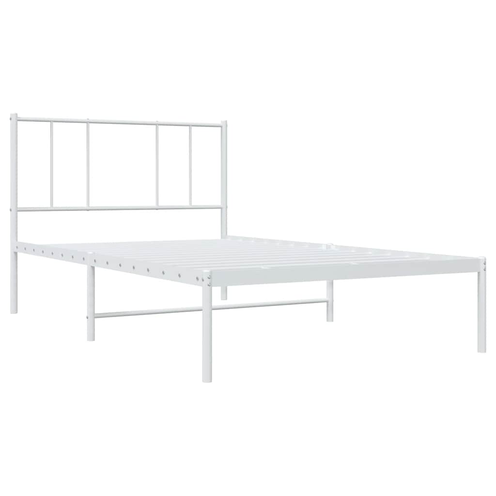 Estrutura de cama com cabeceira 80x200 cm metal branco