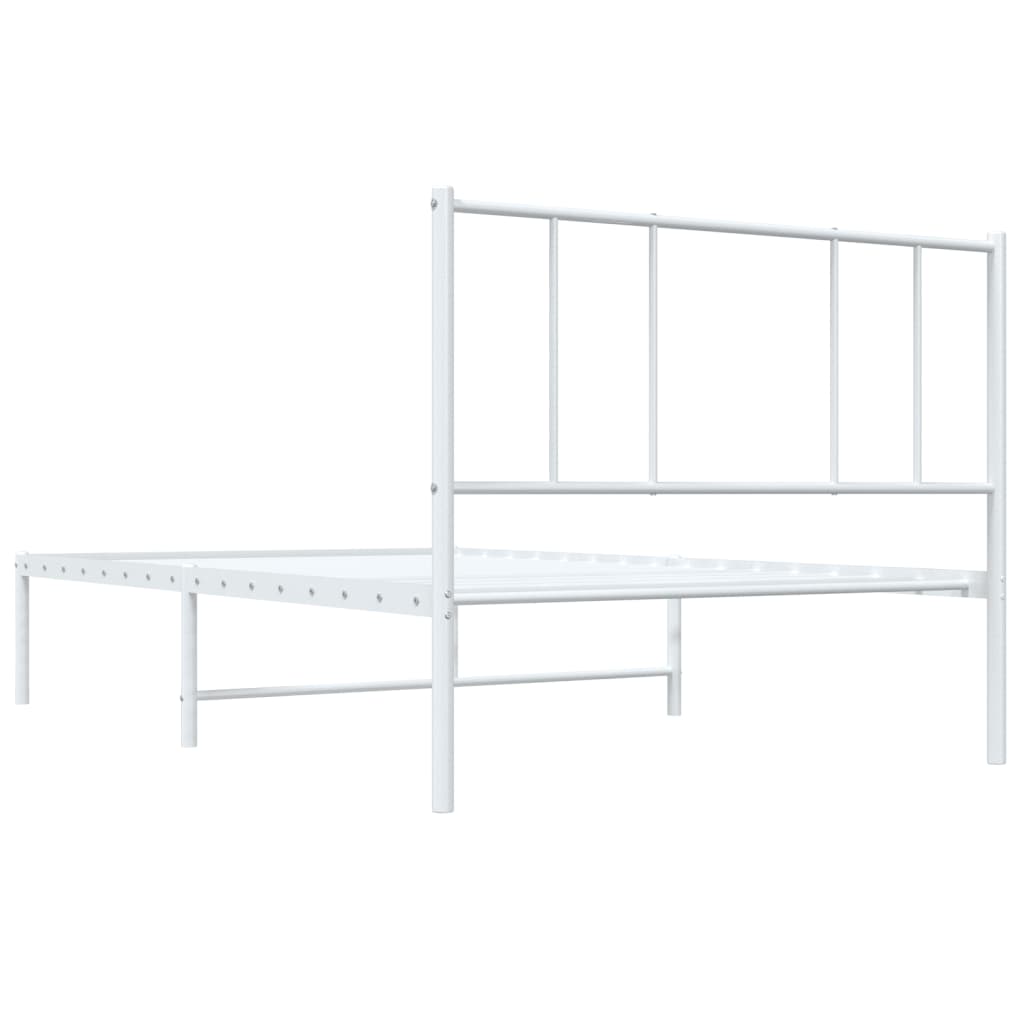 Estrutura de cama com cabeceira 90x200 cm metal branco