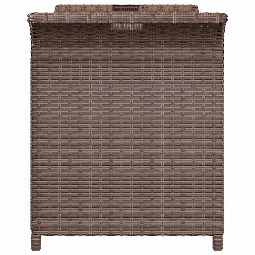 Banco de jardim com almofadão 116x46x57 cm vime PE castanho