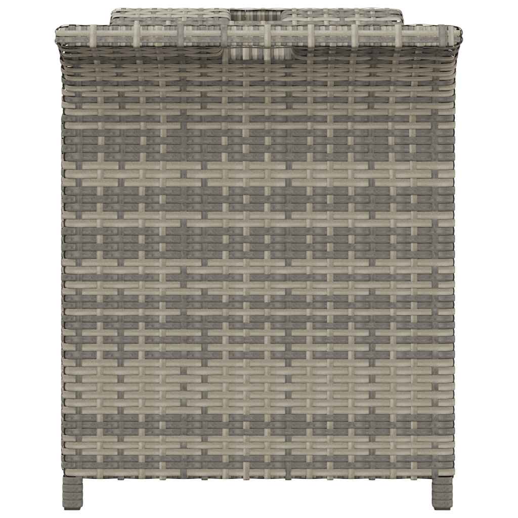 Banco de jardim com almofadão 116x46x57 cm vime PE cinzento