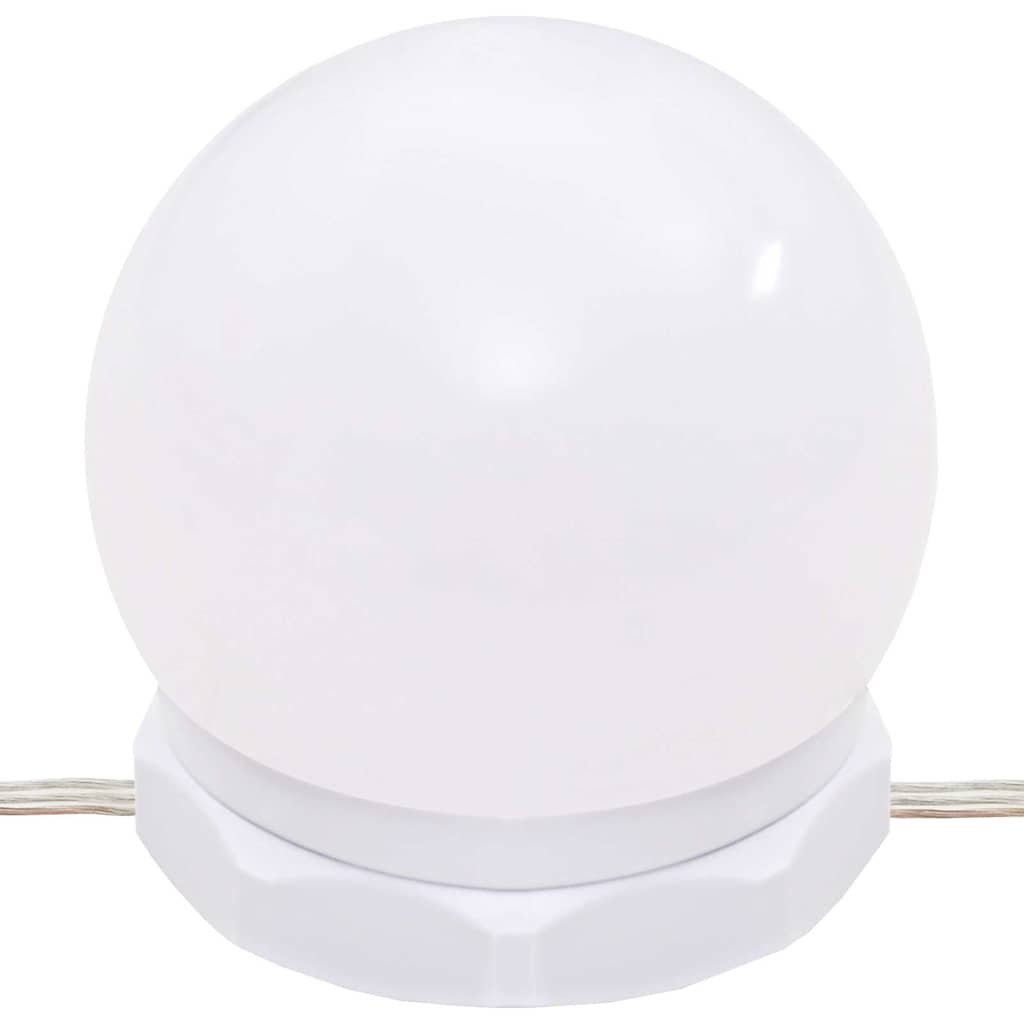 Toucador com luzes LED derivados de madeira branco brilhante